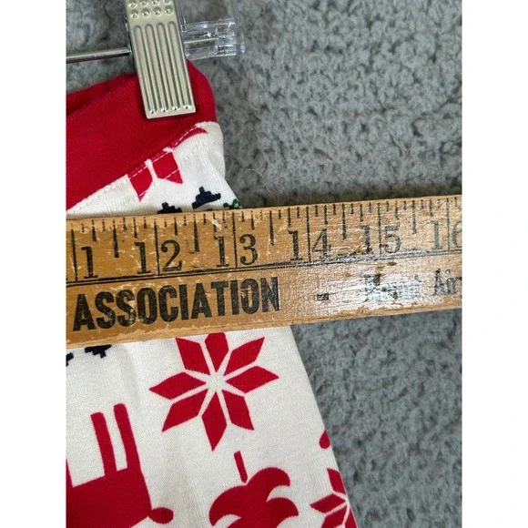 Hanna Andersson Womens Pajama 2 Piece Set S Red Reindeer Red Reindeer Fair Isle - Picture 7 of 13